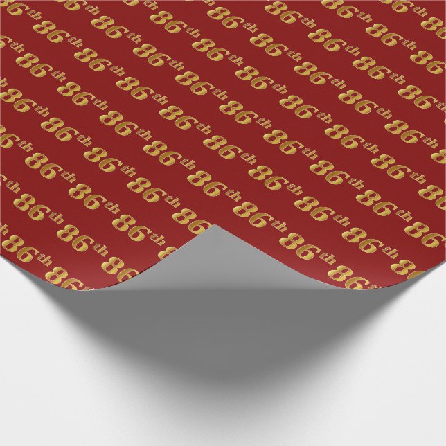 Red, Faux Guld 86:e (86:e) händelsen Presentpapper (Hörn)
