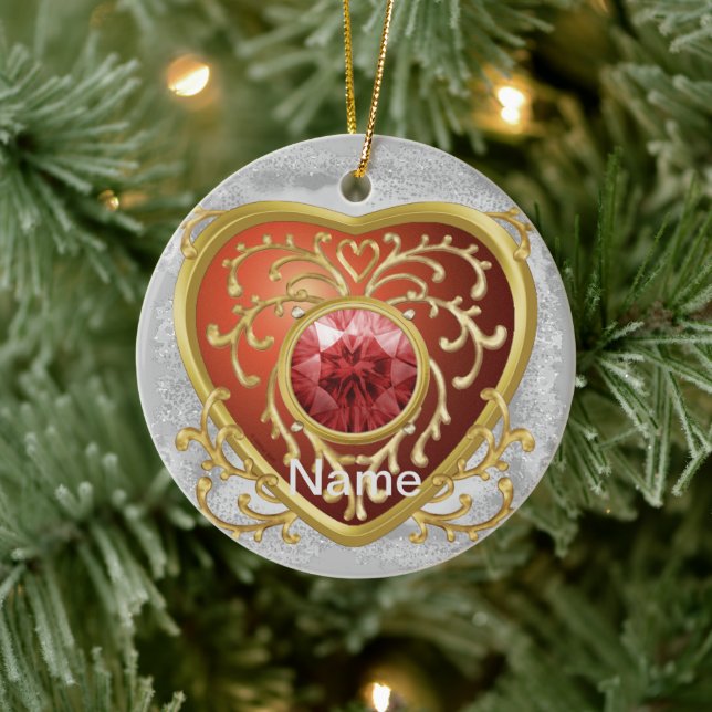 Red Faux Jewel Heart fairy ornamet Julgransprydnad Keramik (Träd)