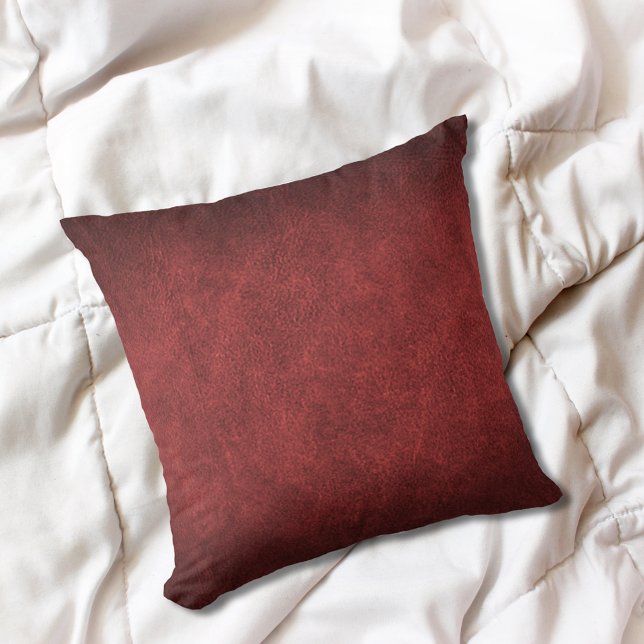 Red Faux Leather Kudde (Skapare uppladdad)