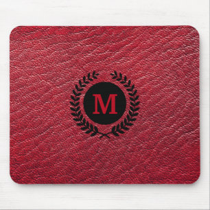 Red Faux Leather med Laurel WandeandeMonogram Musmatta