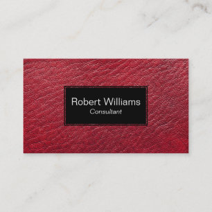 Red Faux Leather Professionell Visitkort