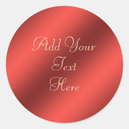 Red Faux Metallic Foil Anpassade Sticker Runt Klistermärke