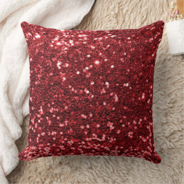 Red Faux Sequin Glitter Dekorativ kudde