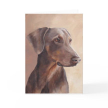 Red Fawn Doberman Hund Art Greeting Card