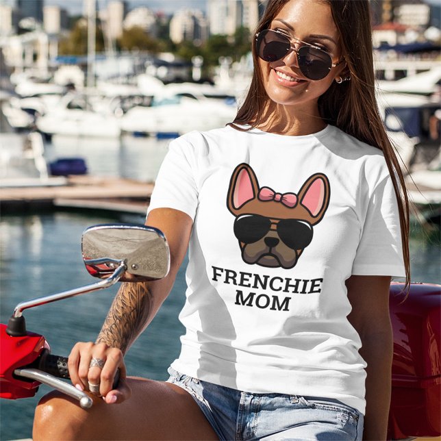 Red Fawn Female Fransk Bulldog Frenchie Hund Mamma T Shirt (Skapare uppladdad)