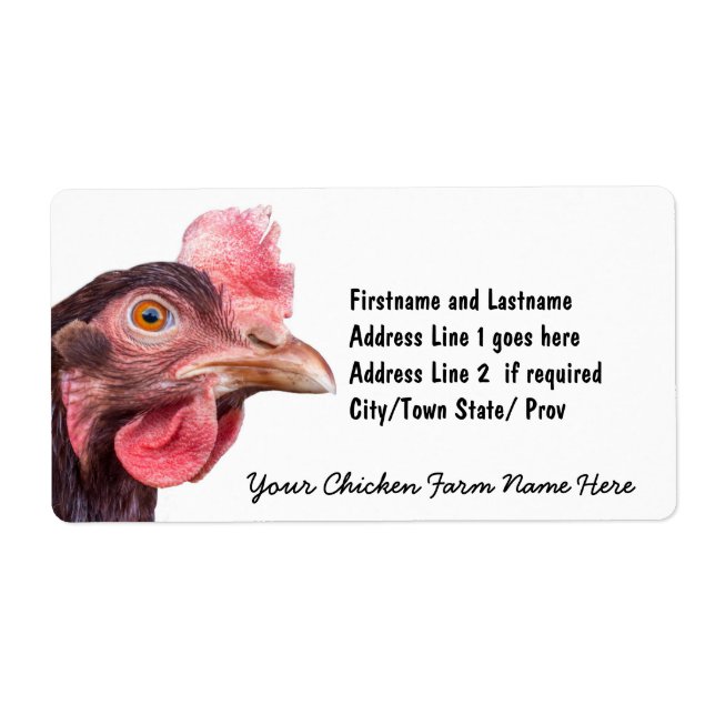 Red Feasted Chicken Egg Lagrar Hen Fraktsedel (Framsidan)