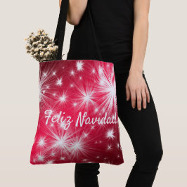 Red Feliz Navidad Tote Celebrate jul Tygkasse