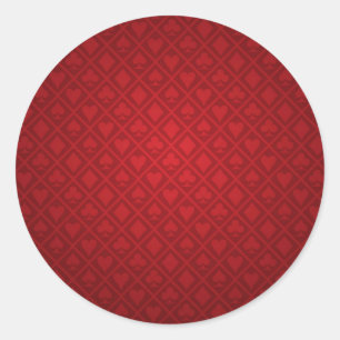 Red Felt Poker Bord Design Runt Klistermärke