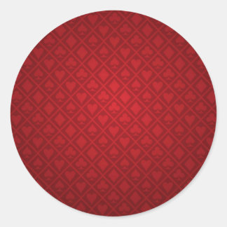 Red Felt Poker Bord Design Runt Klistermärke