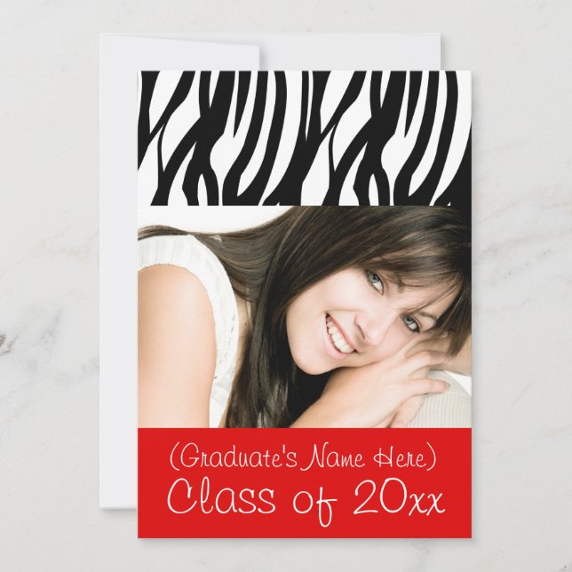 Red Feminine Studenten eller Party Inbjudan (Framsida)