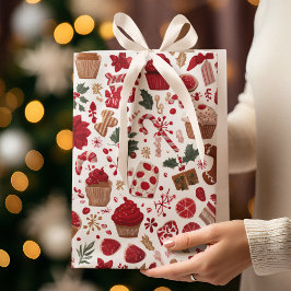 Red Festive Christmas Pattern | Gift Bag