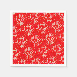 Red Festive Ho Ho Ho Jul Helgdag Pappersservett