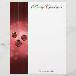 Red Festive Julbbler på Red Bokeh Brevhuvud