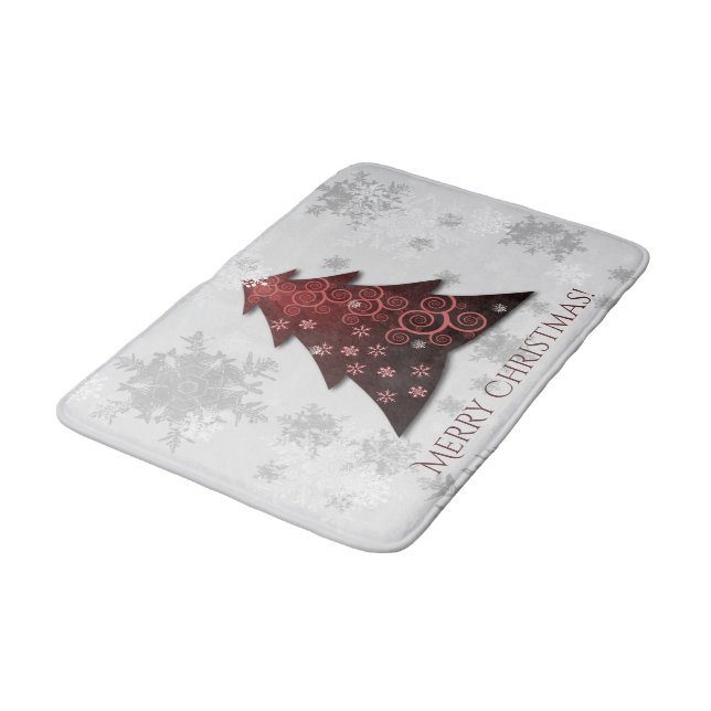 Red Festive Julgran Bath Mat Badrumsmatta (Vinklad)