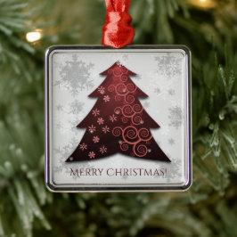 Red Festive Julgran Ceramic Ornament