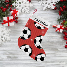 Red Festive Soccer Ball & Snowflake Kids Namn Jula