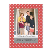 Red Festive Stars Helgdag Photo Postcard