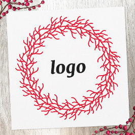 Red Festive WAN Logotyp Business Julkort