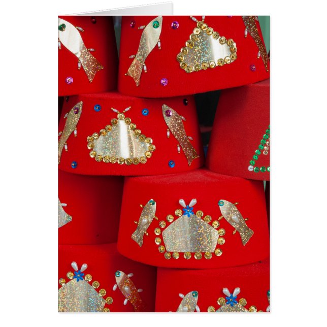 Red Fez Hats på marknaden Hälsningskort (Framsidan)