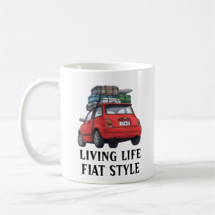 Red Fiat Car Kaffemugg