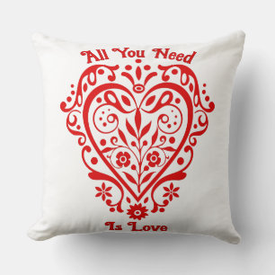 Red Finare Heart Personlig Design 20 tum Kudde