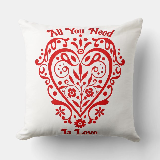Red Finare Heart Personlig Design 20 tum Kudde (Framsida)