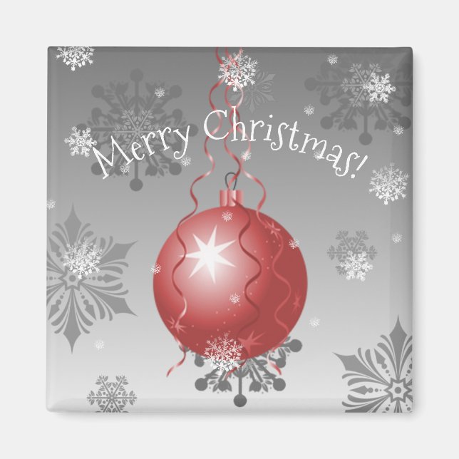 Red Finare jul Ornament Magnet (Framsidan)