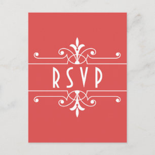 Red Finare Ornamental OSA Postcard Inbjudan Vykort