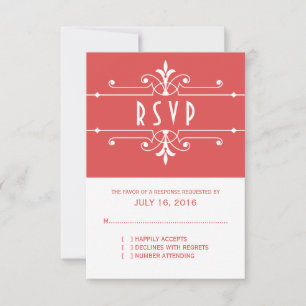 Red Finare Ornamental Response Card OSA Kort