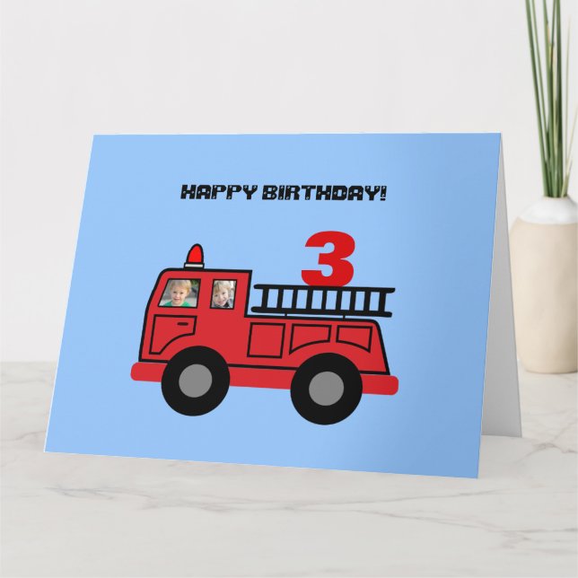 Red Fire Barn Photo Birthday Card Tack Kort (Framsida)