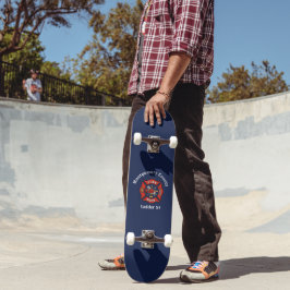 Red Fire Department Logotyp Anpassningsbar Mini Skateboard Bräda 18,5 Cm
