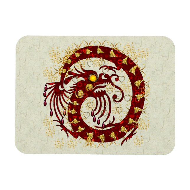 Red Fire Dragon Magnet (Horisontell)