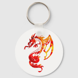 Red Fire Dragon Tattoo Nyckelring