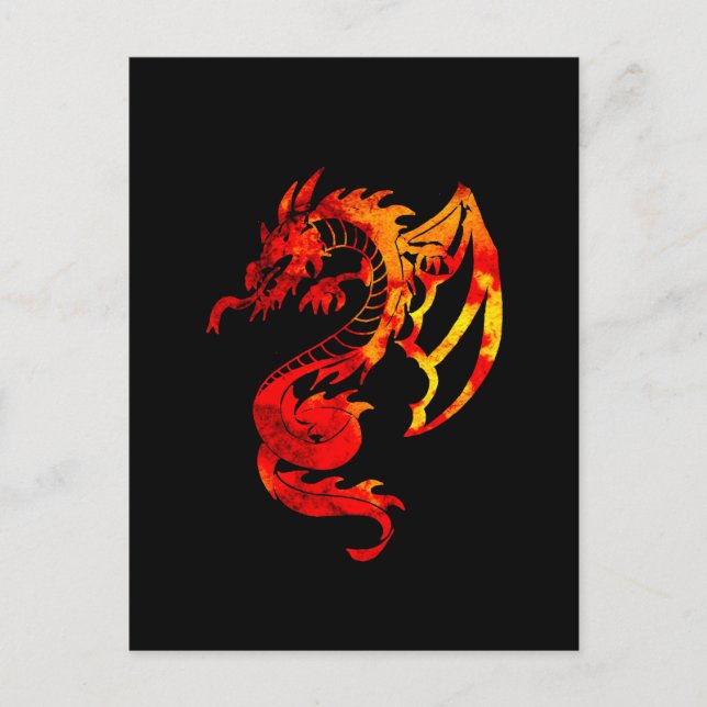 Red Fire Dragon Tattoo Vykort (Framsida)