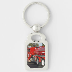 Red Fire Engine, Rectangle Metall Nyckelring