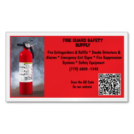 Red Fire Extinguisher Fire Safety   Magnetiska Visitkort