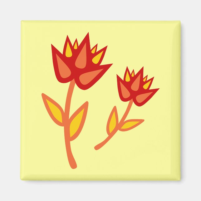 Red Fire Flower Magnet (Framsidan)
