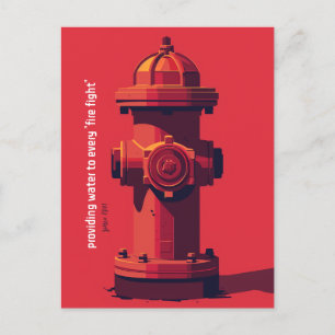 Red Fire Hydrant Vykort