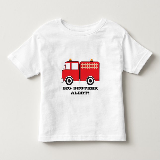 Red Fire Lastbil Big Brother Alert! T Shirt (Framsida)