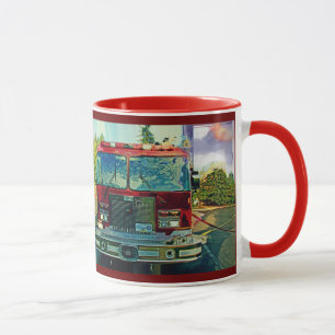 Red Fire Lastbil Fireman dricker Mugg