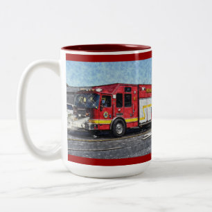 Red Fire Lastbil Fireman dricker Mugg