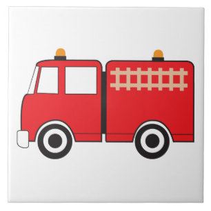 Red Fire Lastbil Kids Kakelplatta