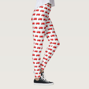 Red Fire Lastbil Mönster Leggings
