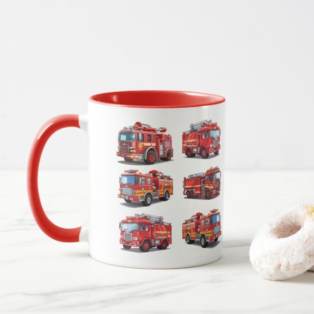 Red Fire Lastbil Mugg (Med munk)