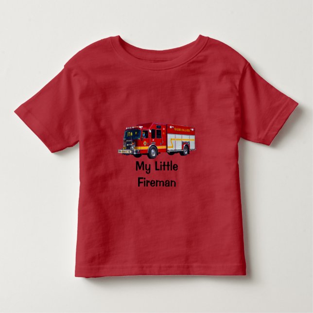 Red Fire Lastbil My Little Fireman Design Tee (Framsida)