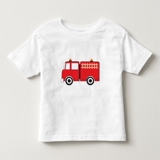 Red Fire Lastbil T Shirt (Framsida)