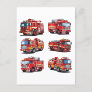 Red Fire Lastbil Vykort