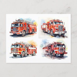 Red Fire Lastbil Vykort