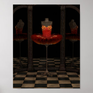 Red Firebird Classic Ballet Tutu Refltions Poster