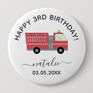 Red Firefighter Alarm Firecar Birthday Supplies Knapp